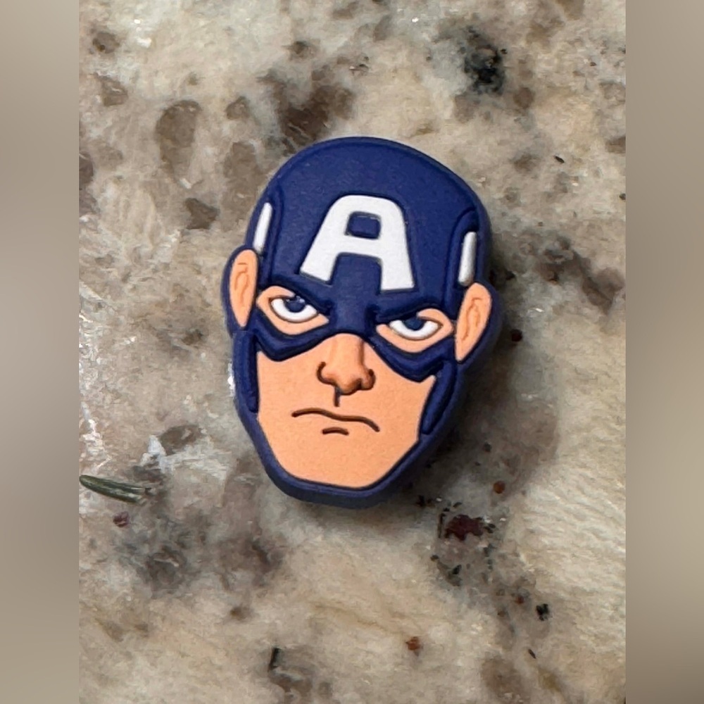 Captain America croc charm Blue and White Superhero Shoe Charm
